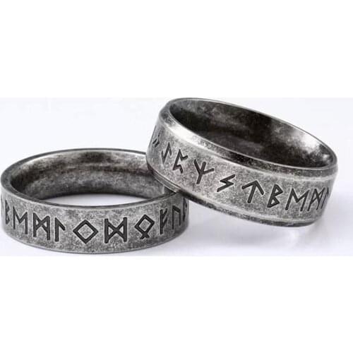 Vintage Mens Stainless Steel Odin Norse Viking Amulet Rune Ring Goth Punk Viking Celtic Knot Ring Cool Mens Rock Biker Jewelry