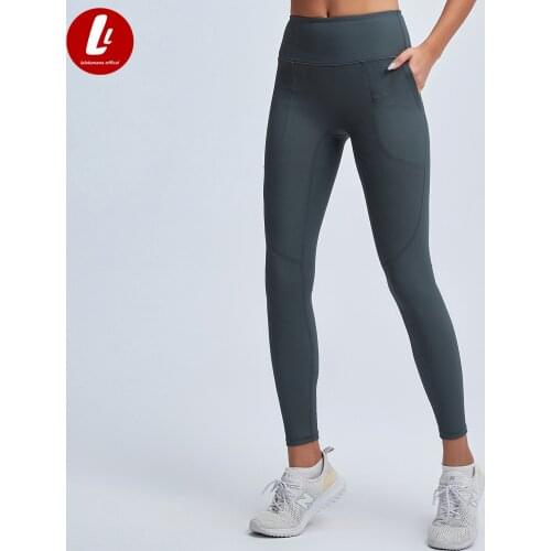LULU Women Yoga Leggings Full Length With Side Pockets High Waisted Buttery Soft Yoga Pant 28 Inch Inseam Nepoagym