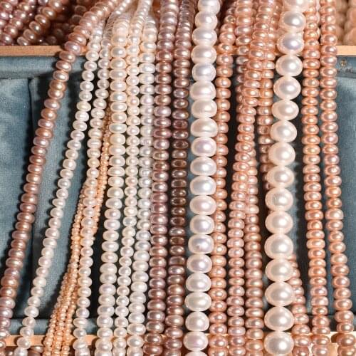 3/4/5/6/7/8/9mm Mini Small Button Pearls 100% Real Natural Freshwater Pearl Beads DIY for Necklace Bracelet Jewelry Wedding Gift