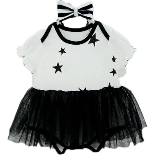 Cute baby girls clothes cotton Pentagram infant jumpsuit princess tutu rompers