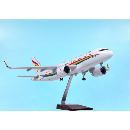 47CM Tibet Air Airline A320 320neo Aviation Aircraft Model W Plane Adult Gift Collection Show W Standable Airplane with Wheel