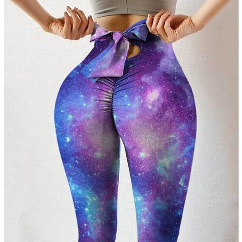 Fashion Women High Waist Sport Fitness Leggings Workout Sports Running Leggings Sexy Bow Not Positioned Printing Yoga Pants E2