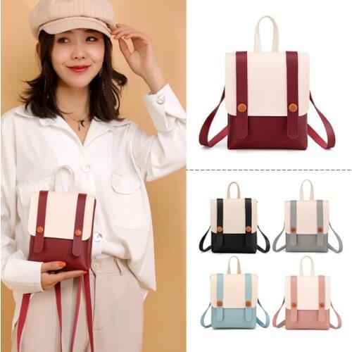 Fashion Backpack PU Leather Womens Backpack Anti-theft Shoulder Bag New School Bag Girl Female Student Backpack Female