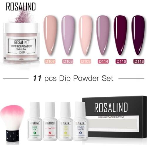 ROSALIND Dip Powder Set Nail Glitter For Nail Art Decorations atural Dry Without Lamp Cure Sequins For Design Nails Accessories