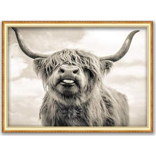 Animal Cow DIY Embroidery Cross Stitch 11CT Kits Needlework Craft Set Printed Canvas Cotton Thread Home Decoration Dropshipping