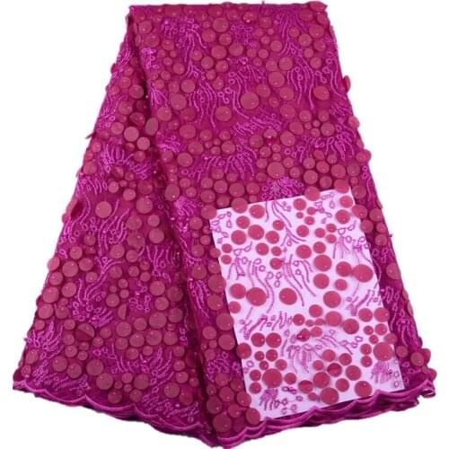 Nigeria Tulle Lace Embroidery Design African French Net Lace Fabric With 3D Flower French Lace Fabric For Women Party 1528