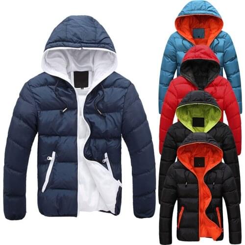 2021 New Fashion Mens Winter Warm Jacket Hooded Slim Casual Coat Cotton-padded Jacket Parka Overcoat Hoodie Thick Coat