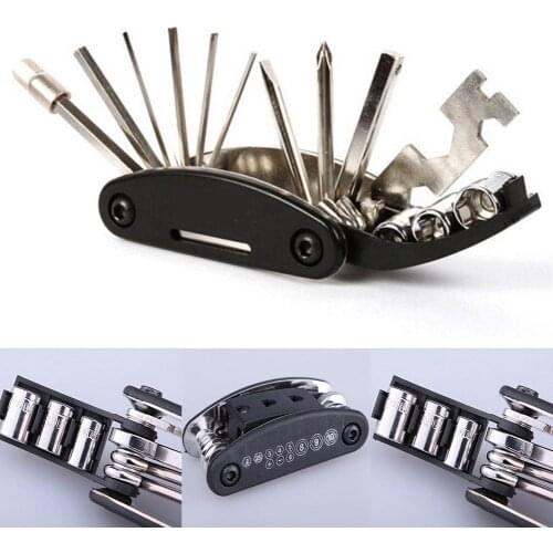NEW 16 in 1 Multifunction Folding MTB Road Bike Repair Tool Wrench Screwdriver Kit