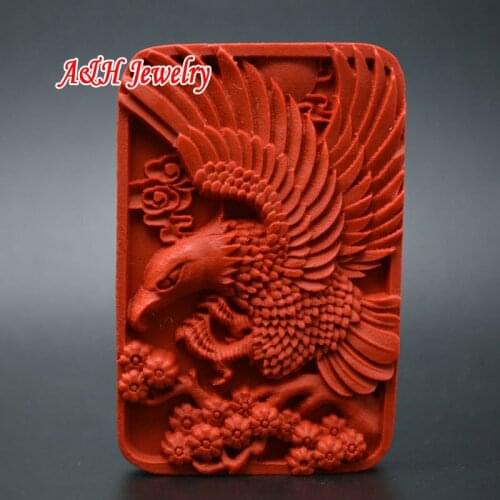 10pcs Red Cinnabar Fine Carved Tercel On The Tree Pendants Car Hanging Piece Making Materials Women Jewelry Making Findings