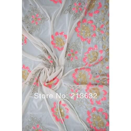 POz60 sewing machine cotton + pearl sequins cloth and water soluble embroidery fabric, embroidery lace embroidery fabric custom