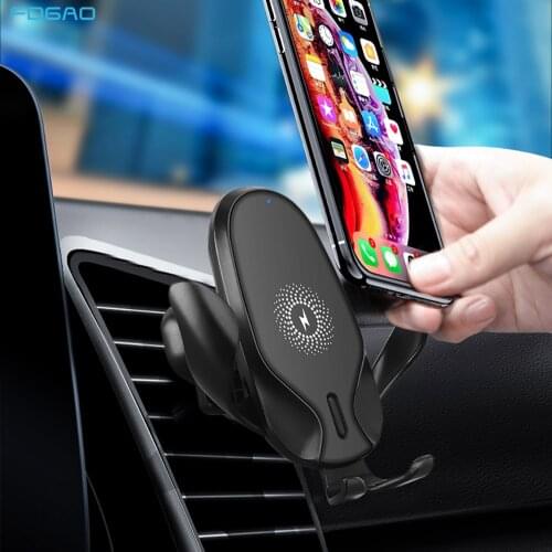 Qi Car Wireless Charger For iPhone 11 pro XS max 8 Plus X XR 15W Fast Wireless Car Charger For Samsung S9 S10 S20 Note 9 10