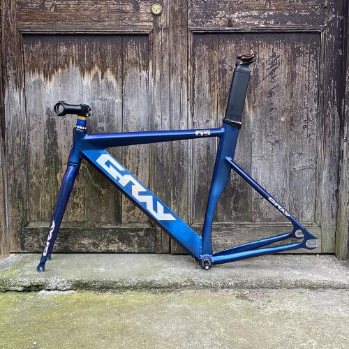 GRAY Track bike frame fixie bike frame 48cm 52cm blue fixed gear bicycle frame include Aluminum alloy fork+stem+seatpost+BB