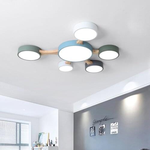 Nordic bedroom ceiling lights simple modern living room personality creative LED book room macaron lamp