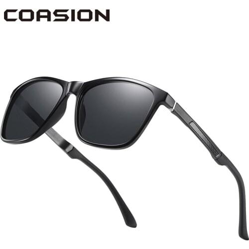COASION Aluminium Magnesium Polarized Sunglasses for Men Women Brand Design Square Sun Glasses for Driving Male UV400 CA1630