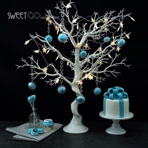 Wedding decoration tree white resin Simulated tree with macrons pendants for candy bar/shop window display Wishing Tree