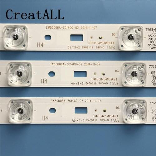 LED Backlight strip 6 lamp for Skyworth 50'' TV SW50D06A-ZC14CG-02 303SW500031 50S9 K50 K50J PPTV-50C2S RDL-500FY 50E390E