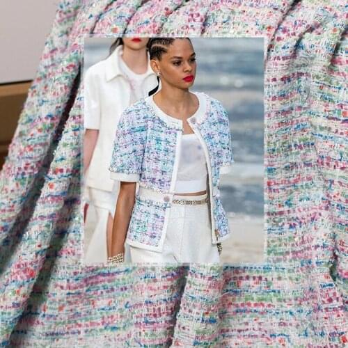 The cloth France Colourful Tweed Fabrics Autumn Jacket Dress Suits Garment Materials The Sewing Cloth Tailor Textile