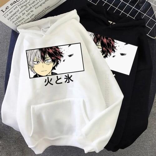 My Hero Academia Todoroki Shoto Sweatshirt Printing Hoodies Streetwear Men Japanese Anime Oversized Warm Daily Casual Pullover