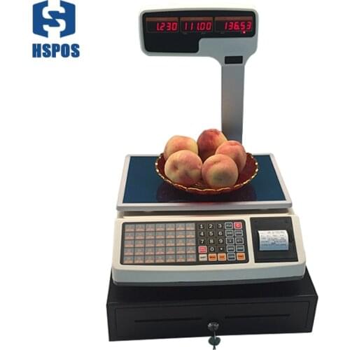 Weighing scale1000 PLUs support thermal receipt printing with RJ11 port cash drawer together special for pos register system