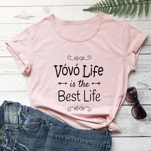 Vovo Life Is The Best Life Portugal 100%Cotton Women T Shirt Grandmother Funny Summer Casual Short Sleeve Top Mothers Day Gift