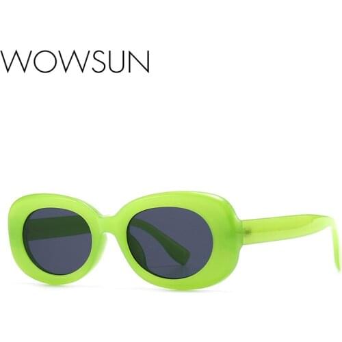 WOWSUN Vintage Small Sunglasses Men Luxury Brand Designer Oval Sun Glasses Women Fashion Retro Eyeglasses Ladies UV400