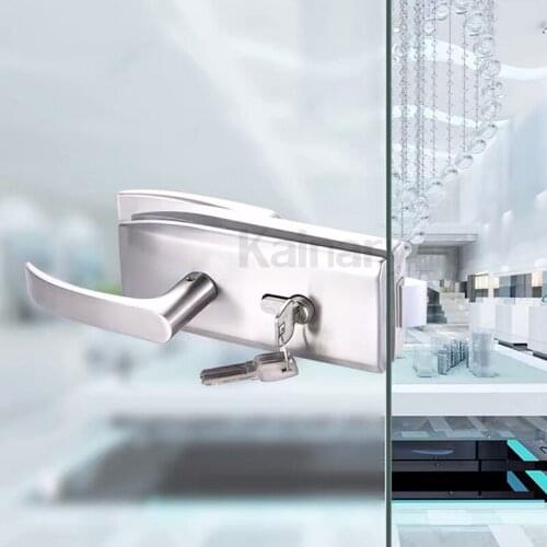 Stainless steel swing door lock, office frameless glass door lock, notch lock handle hardware