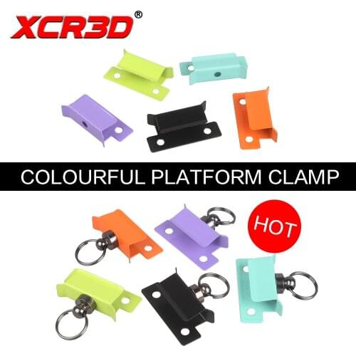 XCR3D 4pcs 3D Printer Parts Glass Platform Clamp Heated Bed Clip Colours Stainless Steel Plate Holder with Pull Ring for ender 3