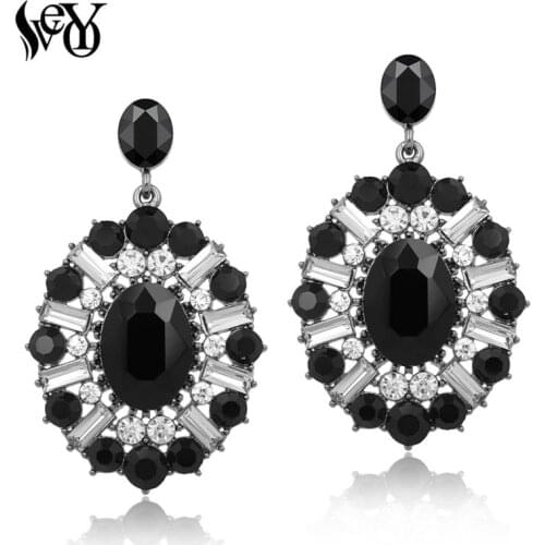 VEYO Crystal Earrings For Woman Round Rhinestone Drop Earrings Luxury Classic brincos Pendientes High Quality