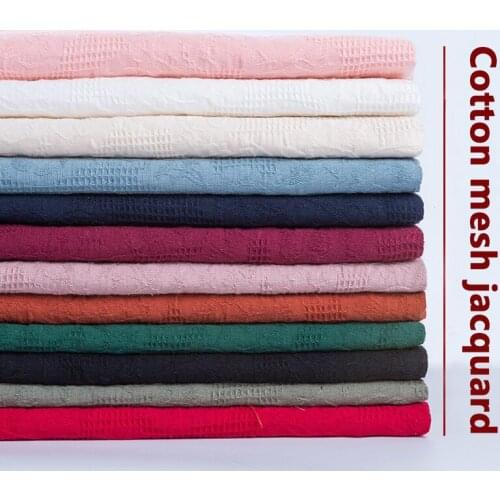 100% cotton mesh Lace Jacquard fabric soft diy hand-made patchwork quilting sewing Lace cotton linen dress fabric 1M/2M/3M NEW