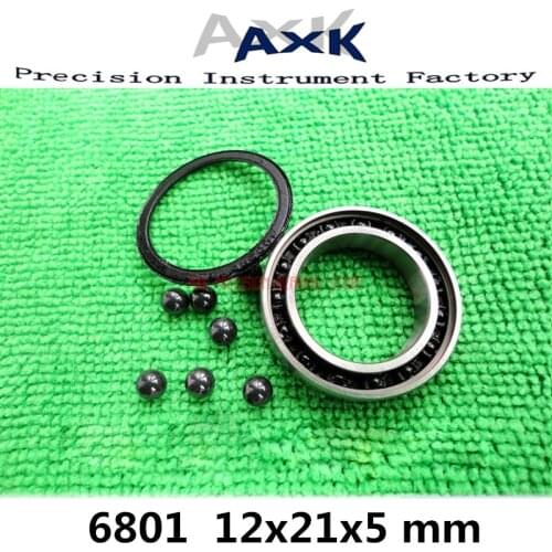 2021 New 6801 Hybrid Ceramic Bearing 12x21x5 Mm Abec-1 ( 1 Pc ) Bicycle Bottom Brackets & Spares 6801rs Si3n4 Ball Bearings