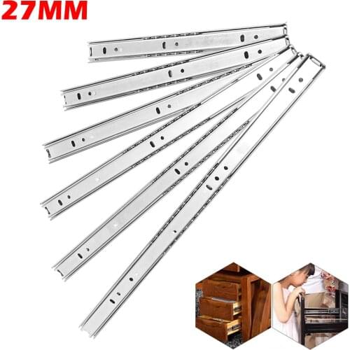 27mm Ball Bearing Drawer Slides Furniture Slide Steel Ball Bearing Slides Keyboard Cabinet Cupboard Drawer Runners 10"~18"