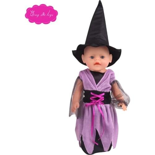 43 cm doll dress girl Halloween dress Christmas dress skirt accessories 18 inch American doll f677