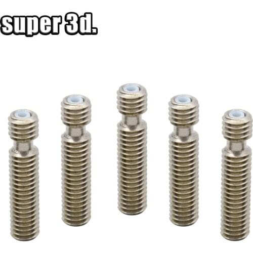 5pcs hotend Heat break extruder Throat heat break With PTFE Pipe M6*26/30/40 mm For Reprap MK 3D printer 1.75mm Filament