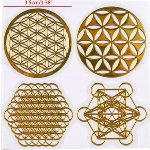 7 Chakra Geometric Copper Energy Tower Orgonite Stickers Flower Life Tree Pyramid Epoxy Resin Material Jewelry Making Y1UA