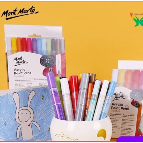Mont Marte Acrylic marker,12 color DIY acrylic marker, color pen set, hand-painted doodle pen, childrens drawing pen