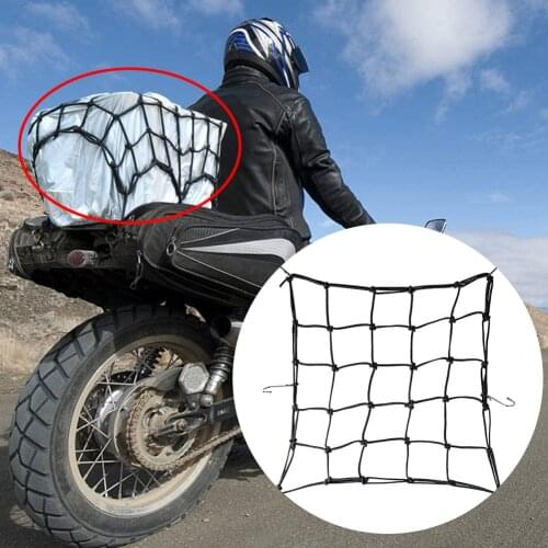 Motorcycle Luggage Net Bike 6 Hooks Hold down Fuel Tank Luggage Mesh Web Bungee Black Motorcycle Bike 6 Hooks Tank Car styling