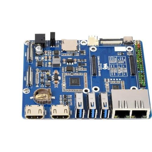 Waveshare Dual Gigabit Ethernet Base Board Designed for Raspberry Pi Compute Module 4, Powerful Ethernet Capability