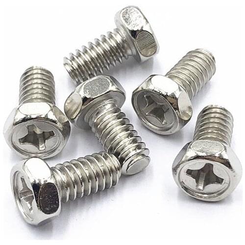 10pcs 1/4-20 Phillips screw hexagon cross socket bolt hex head surveillance camera bracket fixed screws steel bolts