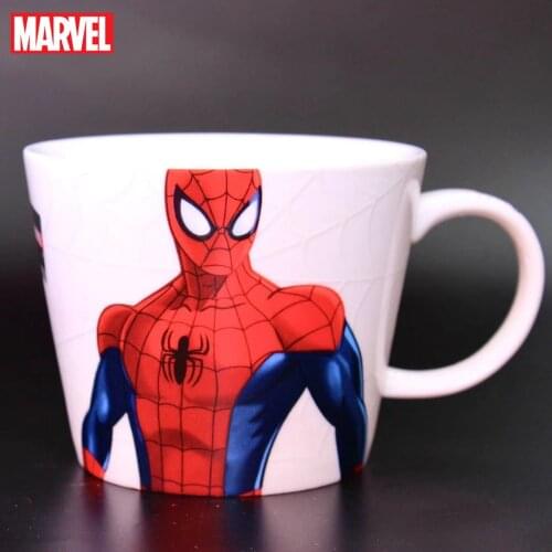 Disney Mark Cup Marvel series Spider-Man ceramic cup office home large capacity breakfast milk cup coffee cup drinking cup