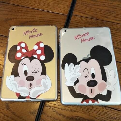 Cute Disney Mickey Minnie Cover for iPad 9.7 2017 2018 10.5 Case for iPad Mini 1 2 3 Air 2 5 Pro 9.7 Silicone Coque Capa Fundas