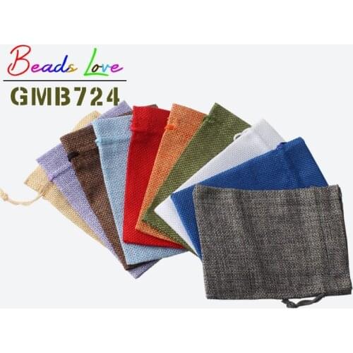 10Pcs/lot 10*14cm Burlap Jute Bags Organza Jewelry Packaging drawstring Velvet Gift Bags & Wedding Favor Pouches Jewellery