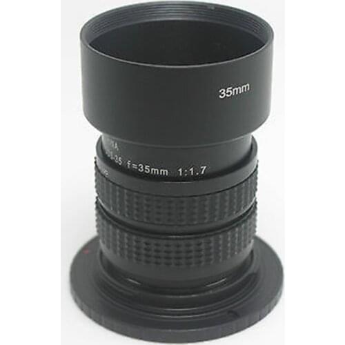 Fujian 35mm f/1.7 CCTV cine lens for M4/3 / MFT Mount Camera+Adapter ring c-m4/3 hood for Olympus Panasonic Micro 4/3 cameras