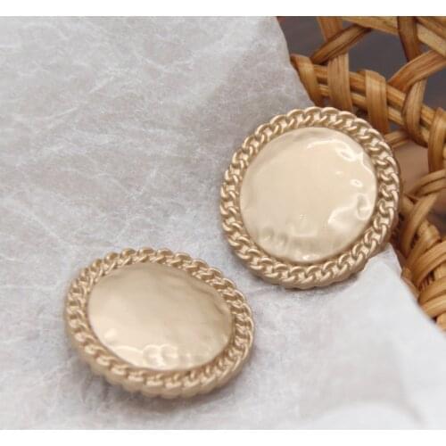 HENGC Vintage Yellow Round Gold Metal Coat Buttons For Clothing Women Sweaters Suit Decorative Sewing DIY Accessories Wholesale