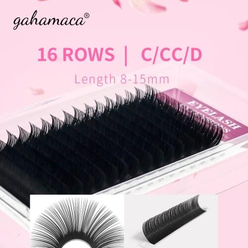 GAHAMACA Individual Russian Volume Eyelashes C CC D Natural False Eyelashes Mink Classic Eyelash Lash Extension Cilia