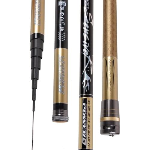 Carbon fishing rod long section 10M-15M Ultra-Light and Hard Stream Rod high carbon Taiwan Fishing Rod with spare top 3 sections