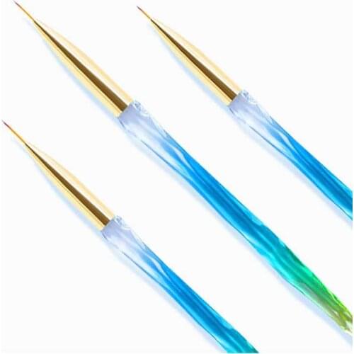 3pcs/set Nail Art Line Brush Pen 3D Tips Acrylic UV Gel Brushes Drawing Crystal Liner French Design Manicure Tool