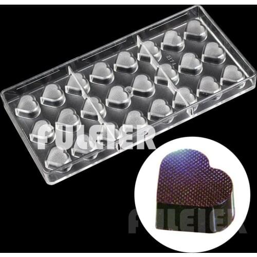 Valentine Day Love Heart Shape Polycarbonate Mold For Chocolate Cake Sweets Baking Candy Mould Confectionery Tool Bakeware Dish