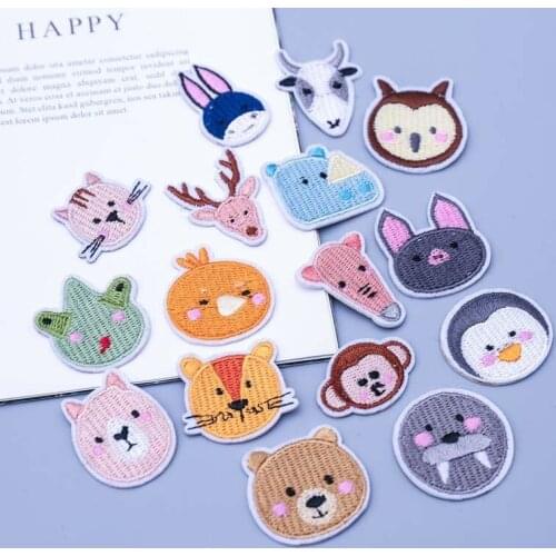 Cartoon cute animal head Embroidered Patches For Clothing Iron On Patches For Clothes Stickers Patch On Clothes Patch Applique