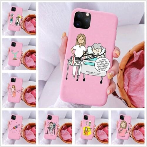 Social services psychology Doctors Nurse Teacher pink TPU soft Case For iPhone11Pro MAX 7 8 X XR XS Max 6S Plus 5 5S SE cover