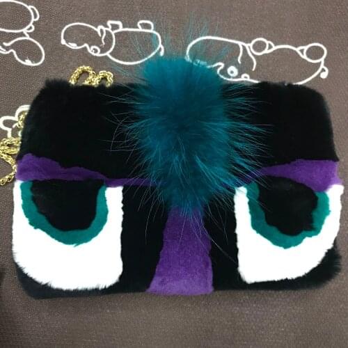 New arrival winter fashion handwarmer F bag natural rex rabbit fur muff little monster